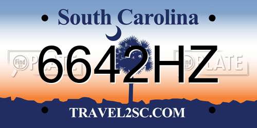 6642HZ South Carolina License Plate