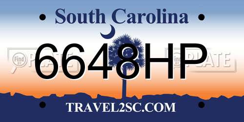 6648HP South Carolina License Plate