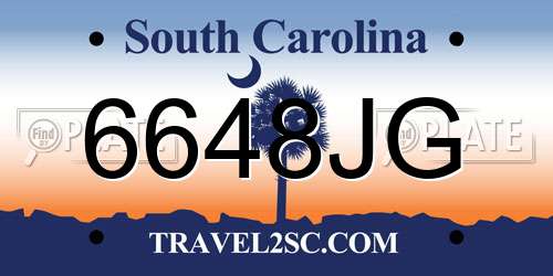6648JG South Carolina License Plate