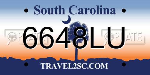 6648LU South Carolina License Plate