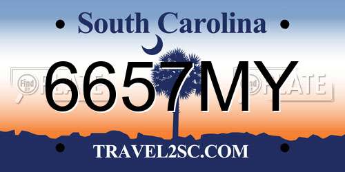 6657MY South Carolina License Plate