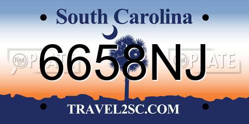 6658NJ South Carolina License Plate