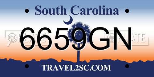 6659GN South Carolina License Plate