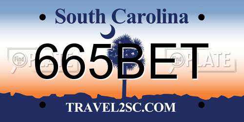 665BET South Carolina License Plate