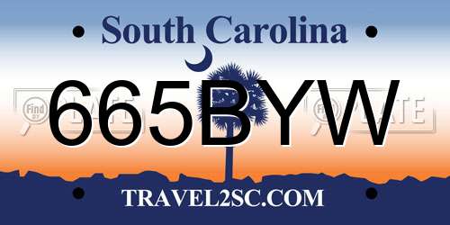 665BYW South Carolina License Plate