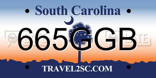 665GGB South Carolina License Plate