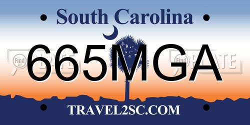 665MGA South Carolina License Plate
