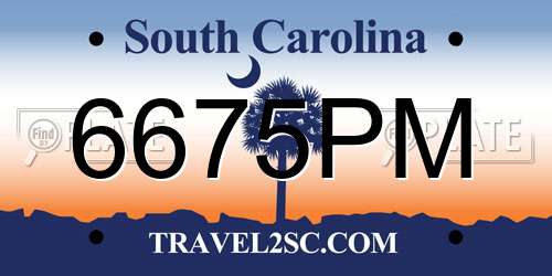 6675PM South Carolina License Plate