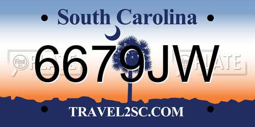 6679JW South Carolina License Plate