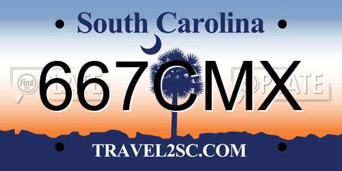 667CMX South Carolina License Plate