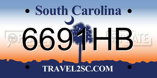 6691HB South Carolina License Plate