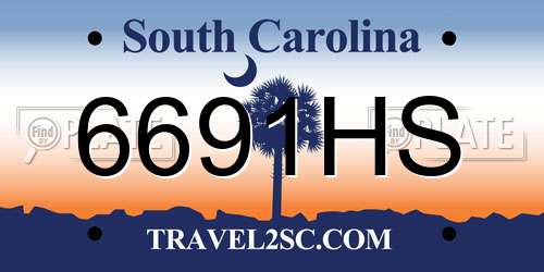 6691HS South Carolina License Plate
