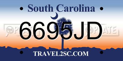 6695JD South Carolina License Plate