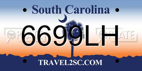 6699LH South Carolina License Plate
