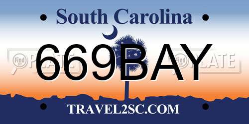 669BAY South Carolina License Plate
