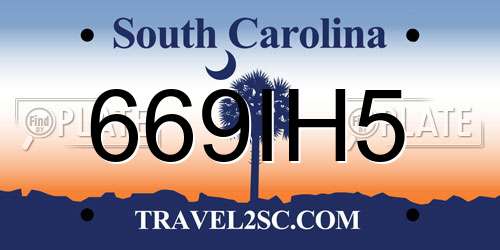 669IH5 South Carolina License Plate