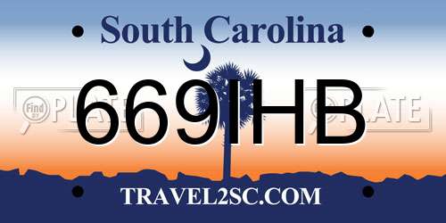 669IHB South Carolina License Plate