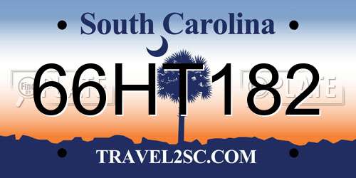 66HT182 South Carolina License Plate