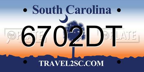 6702DT South Carolina License Plate