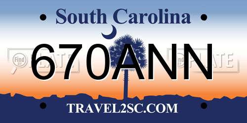 670ANN South Carolina License Plate