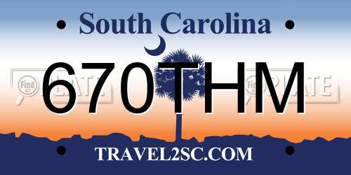 670THM South Carolina License Plate