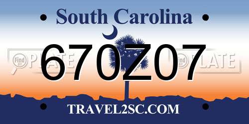 670Z07 South Carolina License Plate