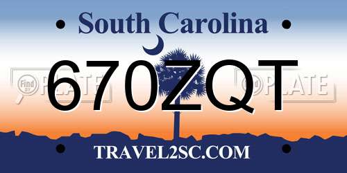 670ZQT South Carolina License Plate