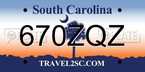 670ZQZ South Carolina License Plate