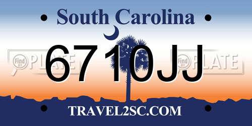 6710JJ South Carolina License Plate