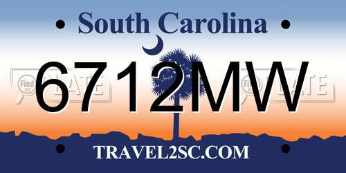 6712MW South Carolina License Plate