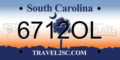 6712OL South Carolina License Plate