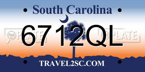 6712QL South Carolina License Plate