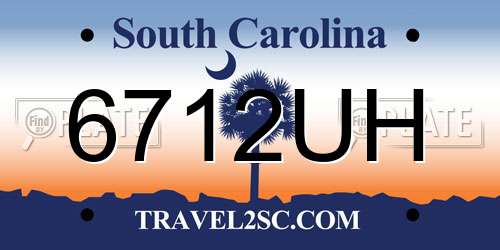 6712UH South Carolina License Plate