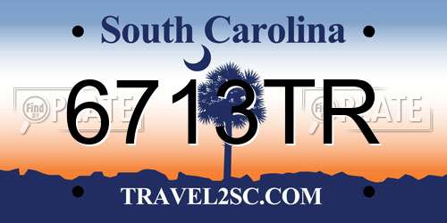 6713TR South Carolina License Plate