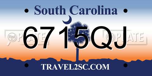 6715QJ South Carolina License Plate