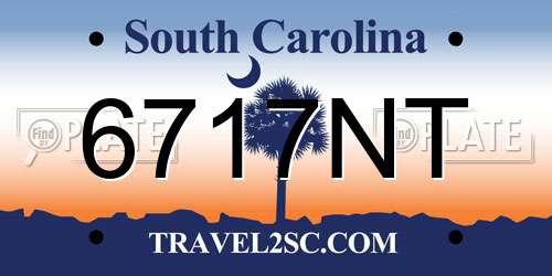 6717NT South Carolina License Plate