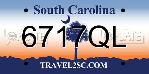 6717QL South Carolina License Plate