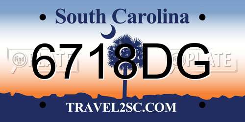 6718DG South Carolina License Plate