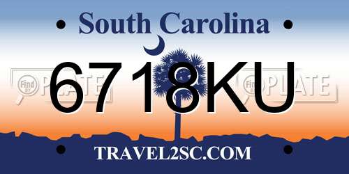 6718KU South Carolina License Plate