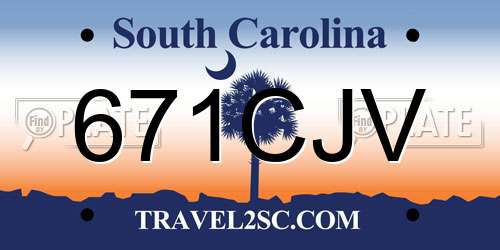 671CJV South Carolina License Plate