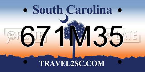 671M35 South Carolina License Plate