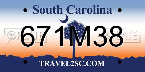 671M38 South Carolina License Plate