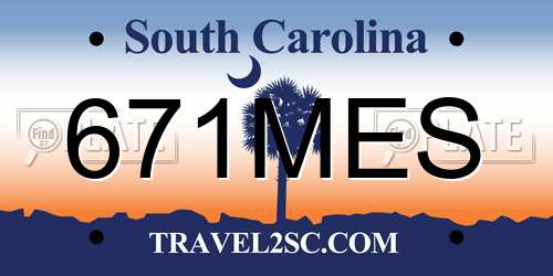 671MES South Carolina License Plate