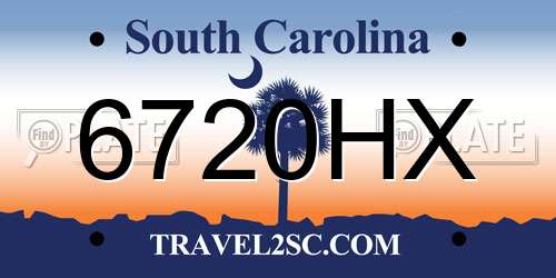 6720HX South Carolina License Plate