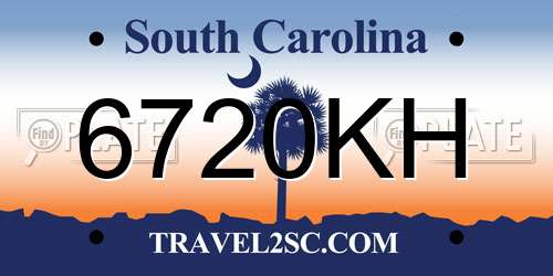 6720KH South Carolina License Plate