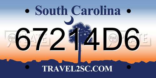 67214D6 South Carolina License Plate
