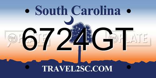 6724GT South Carolina License Plate