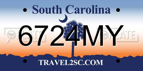 6724MY South Carolina License Plate