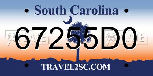 67255D0 South Carolina License Plate