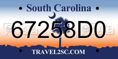 67258D0 South Carolina License Plate